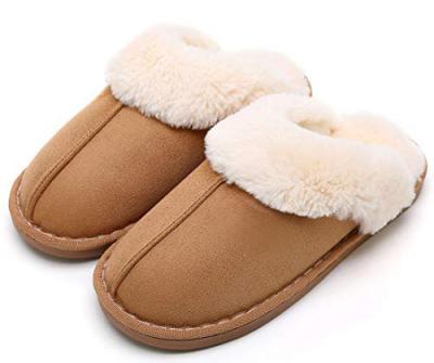 China Free Sample Anti-slippery Slippers For Men Women Winter Fur Indoor Slippers Cheap Sheepskin Slippers Customized for sale