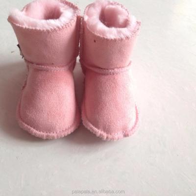 China European & 2018 American New Shear Plush Flower Pink Baby Boots Boots Warm Winter Fur Baby Toddler Boots Shoes for sale