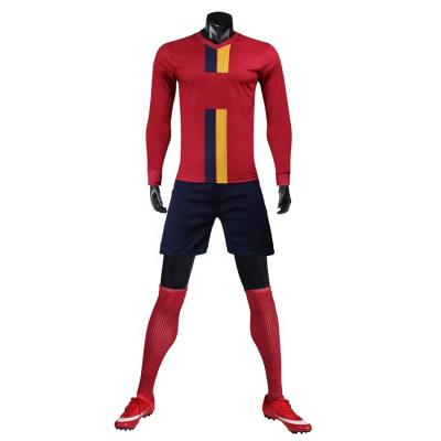 China 2021 Wholesale Stock Long Sleeves Soccer Jersey Warm Quick Dry Football Uniform for sale