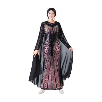 China Women's Sequin Embroidered Shawl Abaya Dress Muslim Prom Dress 80s for sale