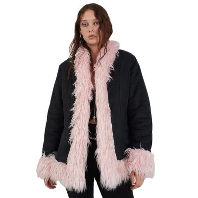 China New Breathable Winter Women's Long Fur Collar Jacket Sheathed Woolen Coat From Fall for sale