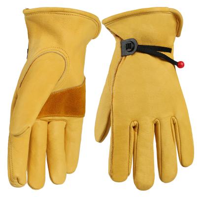 China OZERO Personal Care Leather Work Gloves For Men Whip Leather Working Gloves For Driving Mechanix Heavy Duty Ranch Gardening Leather Glove for sale