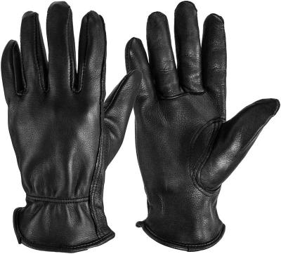 China OZERO Leather Gloves Grain Buckskin Work Comfortable Gardening Leather Glove for Driving Riding Gardening for Men and Women for sale