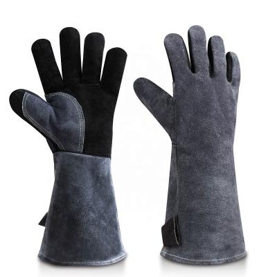 China OZERO 932 F 16 Inch Heat Resistant Heat Resistant Welding Gloves Whip Leather Long Sleeve And Insulate Scratching BBQ Glove for sale