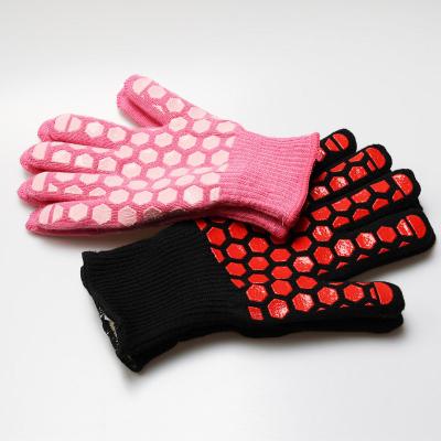 China OZERO BBQ Grill Heat Resistant/Wear-Resistant/Breathable Oven Gloves Mitt for Men Women 932F/500C Heat Resistant Flexible Silicone Anti-Slip Pot Holder Gloves for sale