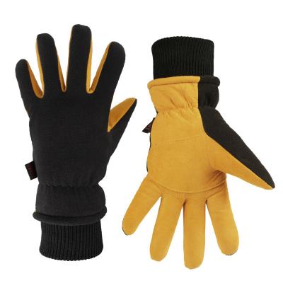 China Winter Warmth OZERO Cold Suede Deerskin Proof Gloves -30F Leather Insulated Water Resistant Windproof Thermal Glove For Driving Hiking for sale