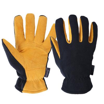 China OZERO Winter Plain Gloves For Men Women -20F Thermal Deerskin Work Glove Leather Insulated Warm Fleece Cold Weather for sale