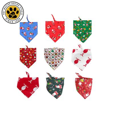 China Wholesale SinSky Dog Bandana New Style Christmas Pet Print Triangle Scarf Dog Scarf Viable Pet Accessories for sale