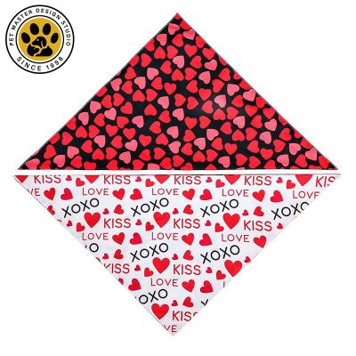 China Wholesale Custom Logo Design Pattern Pet Accessories SinSky Valentine's Day Washable Viable Triangle Pet Accessories Bandana For Dog for sale