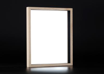 China Fir Wood Shadow Box Framed Mirror In Natural And Black Colors Custom Wood Framed Mirrors for sale