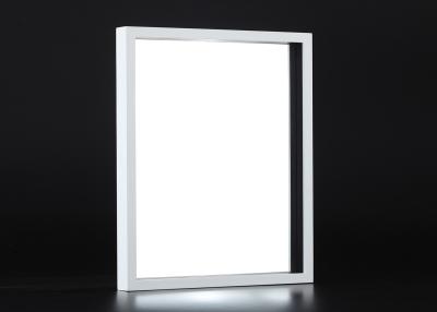 China Shadow Box 15x19 Inch Wooden Framed Mirror In Pure White Surface And Black Inlay for sale