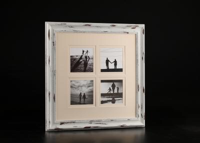 China Rustic Wooden Collage Frames / Distressed White handmade wood picture frames for sale