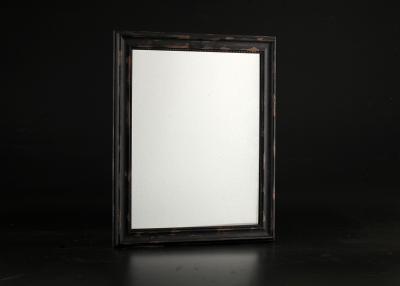 China 21”X17” Large Size MDF Dark Wood Bathroom Mirror In Antique Black Colors for sale