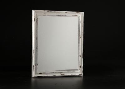 China Distressed White Wall Hung MDF Contemporary Framed Mirror Which Size is 23”x19” for sale