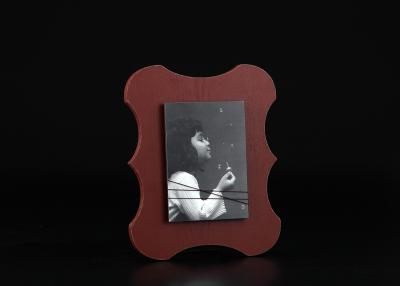 China Front Floating Tabletop Photo Frames , Distressed Red wood window picture frames for sale