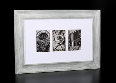 China ：Horizontal 3 – Multi Openings Tabletop Photo Frame In Washed White Colors for sale