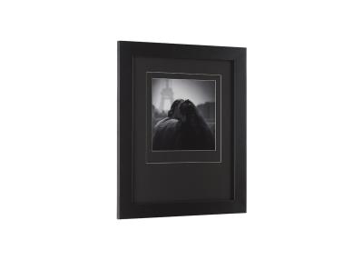 China Double Black Mats 10”x10” Wood Gallery Frames , Graceful Solid Black wood picture frames for sale