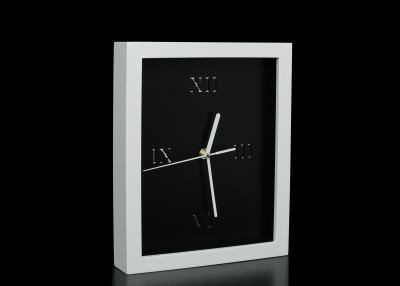 China Pure White Rectangular MDF Modern Living Room Wall Clocks For Home or Office for sale