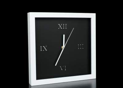 China Outer White Framed 11”x11” Tabletop Decorative Wall Clocks With Black Background for sale