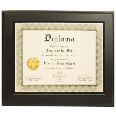 China 13”x10” Overall Size Pure Solid Black Wooden Picture Frames for Certificates for sale