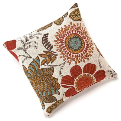 China Gerbera Chenille 18”x18” Square Colorful Floral Throw Pillow , Decorative Couch Pillows for sale