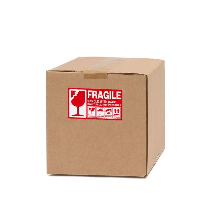 China Premium Quality Square Waterproof Fragile Shipping Tag Paper Die Cut Waterproof For Express Box for sale