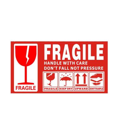 China Barcode Premium Quality Customized Fragile Shipping Label 70*130 mm For Warning for sale