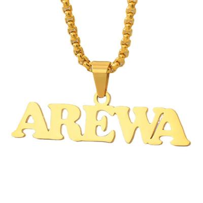 China Custom Titanium Necklace FASHIONABLE Collars Cadenas De Acero Inoxidable Chain Mayor Letter Charms Gold Kalung Cadenas Por Name Chains for sale