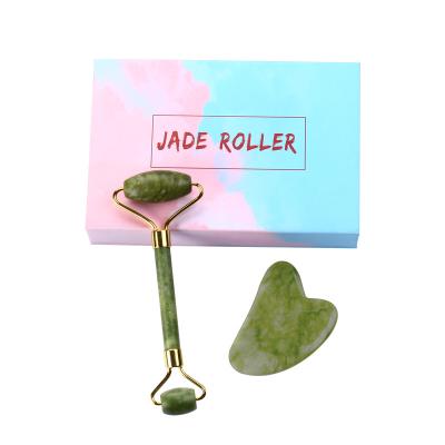 China Face Heat Treatment Exercises Hot Selling Jade Roller Gua Sha Scraping Massage Tool Kit for Face and Body, Rejuvenate for sale