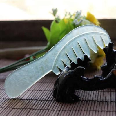 China High quality head stone wood xiuyan massage jade comb guasha head hair massager for sale