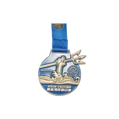 China Health Care Institutes Factory Mountaineering Customized High Quality Soft Enamel Logo Metal Sports Medal Mountaineering Metal Marathon Medal for sale