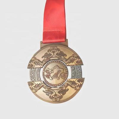 China Health Care Institute China Manufacturer Diecast Design 3d Medal Custom Sports Running Marathon Metal Medal With Ribbon Commemorative Coin for sale