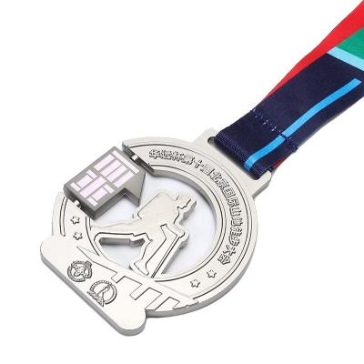 China Health Care Institute China Sports Club Medal Promotion Customized Raising Rotating Metal Medal Trophy, Medal, And Plaque for sale