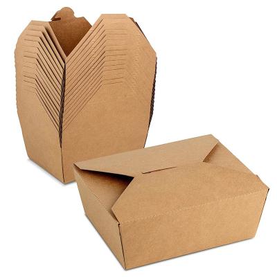 China Hot Sale Recycled Materials Unique Design Kraft Paper Take Away Chinese Fast Food Packaging Boxes Custom Takeout Box Tax Free Food Box for sale