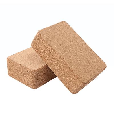 China Durable Custom Logo High Quality Natural Eco-friendly Durable 3*6*9 Inch Sports Fitness Yoga Block Cork For Yoga Club for sale