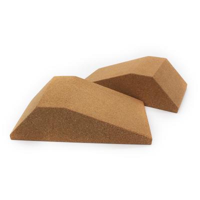 China . Hot Selling High Density Eco-friendly Durable Anti-Slip Wedge Natural Cork Fitness High Density Cork Yoga Block For Yoga for sale