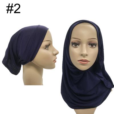 China New Fashion Design Fashion Colors Fabrics Tube Hijab Cap Muslim Women Head Scarf Modal Cotton Hijab Tank Top Hijab With Hat for sale