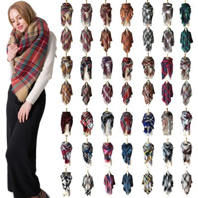 China Wholesale 2020 new fashion women's long warm scarf knitted 140 x 140 cm square acrylic winter scarf for sale