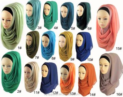 China Hot Selling Simple Chiffon Long Color Muslim Hijab From China Professional Factory Supply for sale