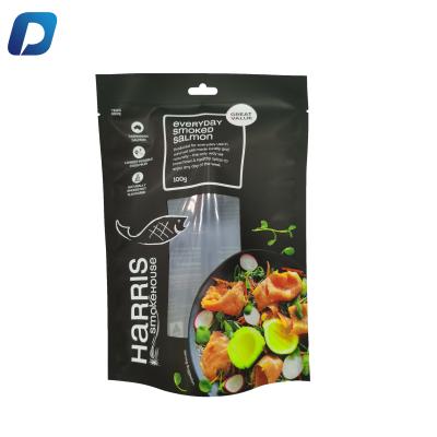 China Custom Logo Nylon Flat Fence Barrier Food Grade Frozen Food Bags Frozen To Fish Vacuum Packing Bags for sale