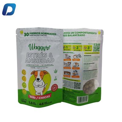 China Custom Moisture Proof Pet Food Pouch Plain Recycled Stand Up Pouches Packaging Bags Clear Window for sale