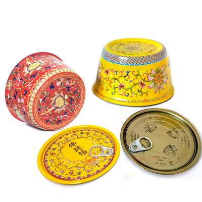 China Food Packaging Manufacturers 280ml Empty Tin Cans Metal Tin Plate For Food 2 Piece Bowl Shape Box 955# for sale