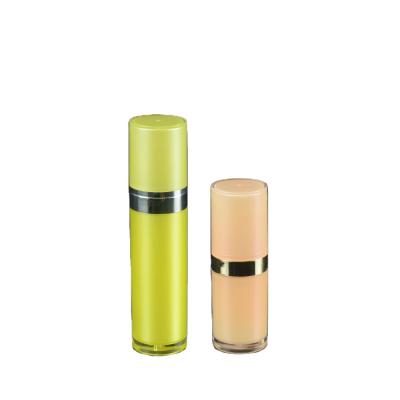 China Wholesale 15ml 30ml Size Cosmetic Cylinder Round Luxury Cosmetic Acrylic Lotion Pump Bottle With Acrylic Face Cream Jar Set for sale