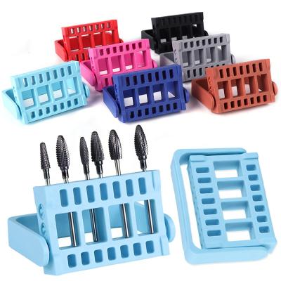 China Storage Media & Nail Art Drill Bit Holder Portable Racks 16 Holes Nail Art Drill Bit Display Grinding Head Holder Storage Box Manicure Tools for sale