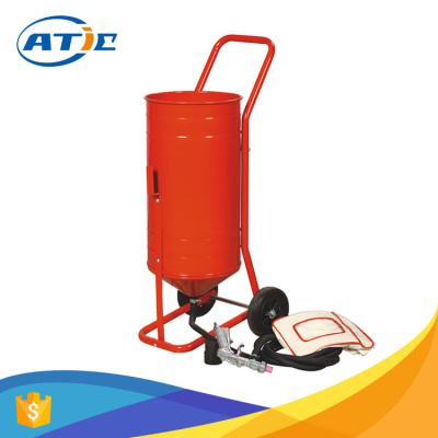 China 90lbs non-toxic shot blasting machine, drum soda and abrasive sandblaster with wheel, mini portable sandblasting machine for sale