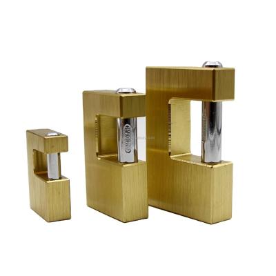 China Good Quality 50mm Rectangular Brass Padlock Square Safety Waterproof Padlock Anti Cut for sale