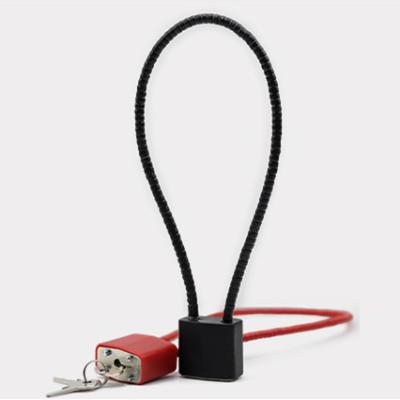 China Waterproof Reliable Black Red Red Security Gun Lock Different Length Shackle Cable Lock for sale