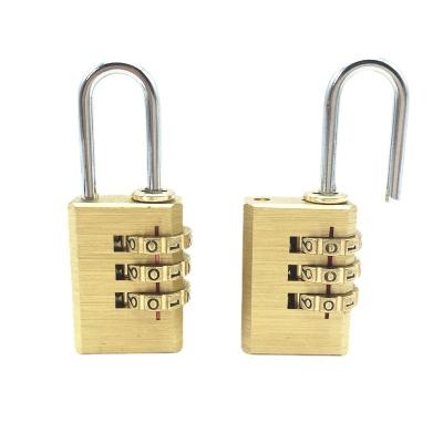 China 30mm Small Luggage Lock 3 Digit Combination Lock Brass Padlock High Security Waterproof for sale