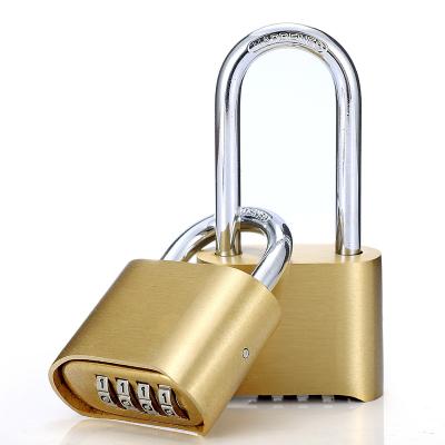 China High Security Luggage Shell Aluminum Alloy 4 Digit Combination Brass Padlock for sale