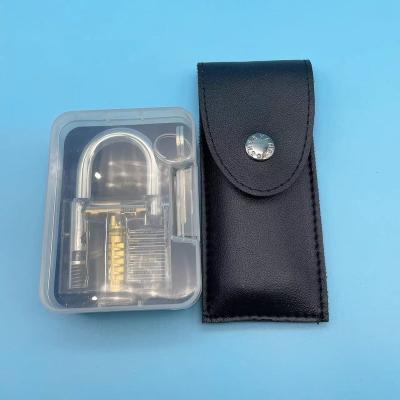 China Open Lock Quickly Unlocking Tools 15 Pcs Lock Pick Sets Good Quality Cheap Transparent Padlock With Clear Box for sale